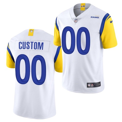 Mens 2021 Los Angeles Rams Modern Throwback Custom White NFL Football Jersey->->Custom Jersey